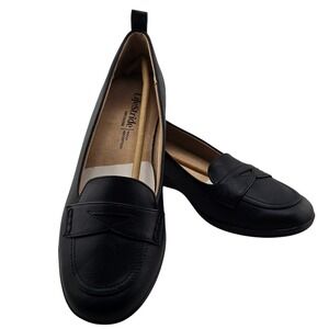 LifeStride Ivonne Black Loafer Flats Soft System Slip On Shoes - Size 7M New